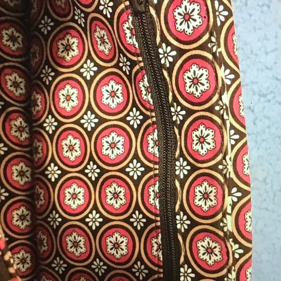 Vera Bradley Shoulder Handbag, Brown with Pink, Vintage - Picture 5 of 8